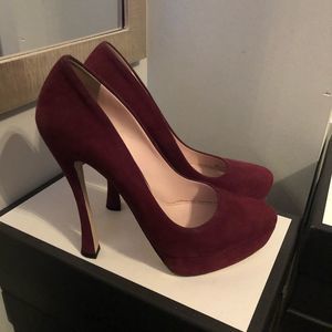 Miu Miu Suede Platform Heels Size 40 - image 1